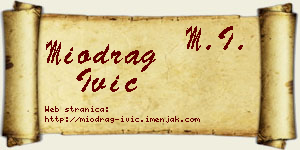 Miodrag Ivić vizit kartica